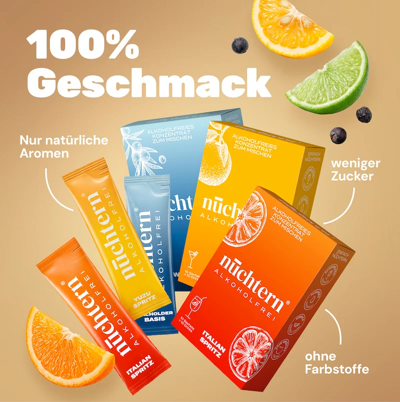 nüchtern Selection Paket Alkoholfrei – 30 Drinks (Wacholder Basis, Italian und Hugo Spritz)