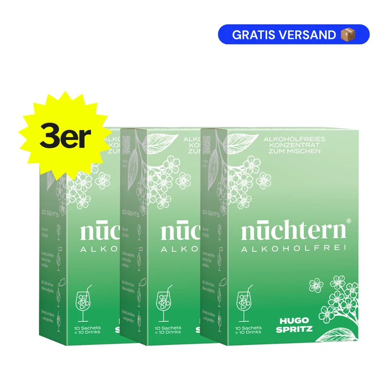 nüchtern Hugo Spritz Alkoholfrei – 3er‑Paket (30 Drinks für deinen Aperitivo)