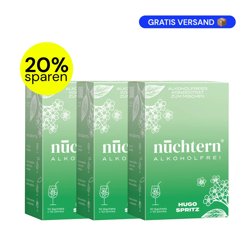 nüchtern Hugo Spritz Alkoholfrei – 3er‑Paket (30 Drinks für deinen Aperitivo)