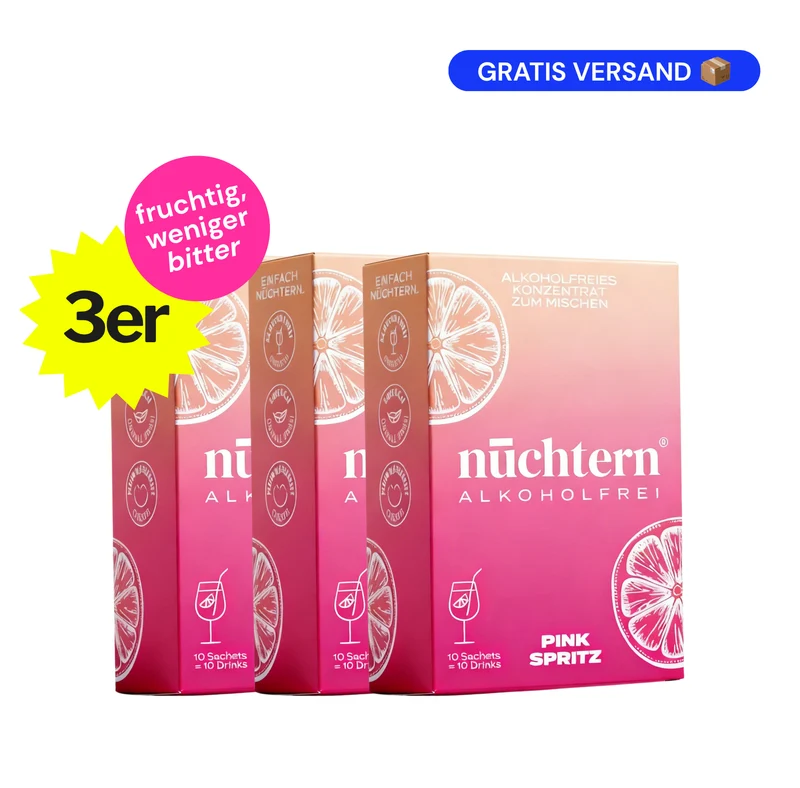nüchtern Pink Spritz Alkoholfrei – 3er‑Paket (30 Drinks für deinen Aperitivo)