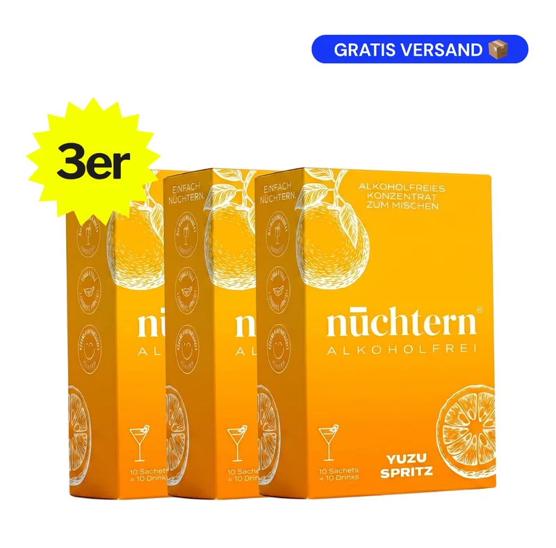 nüchtern Yuzu Spritz Alkoholfrei – 3er‑Paket (30 Drinks für deinen Aperitivo)