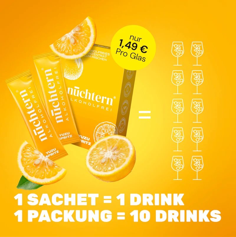 nüchtern Yuzu Spritz Alkoholfrei – 3er‑Paket (30 Drinks für deinen Aperitivo)