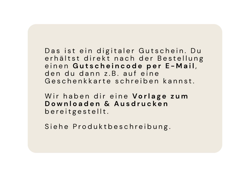 nüchtern Geschenkgutschein sofort per Mail