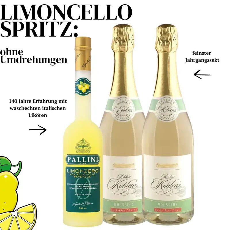 Alkoholfreie Limoncello-Alternative Spritz Bundle - Limoncello Alternative & Schloss Koblenz Sekt