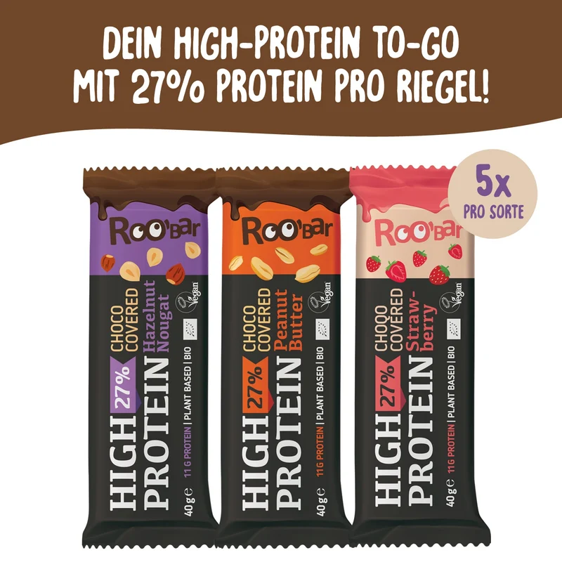 Bio High-Protein Chocolate Bar package (15 bars), Roobar