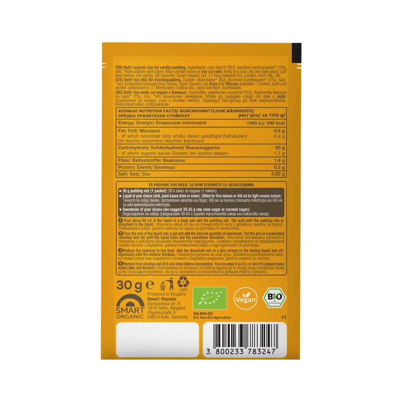 Bio Mix for Vanilla Pudding Sachet