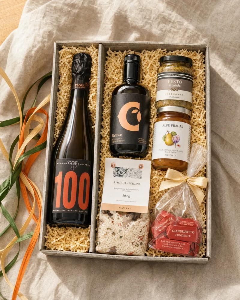 Grünes Gold – Gourmet Geschenkkorb mit Olivenöl