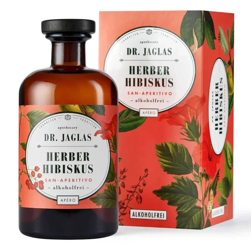 Dr. Jaglas - Herber Hibiskus - alkoholfreier Aperitif - im Geschenkkarton