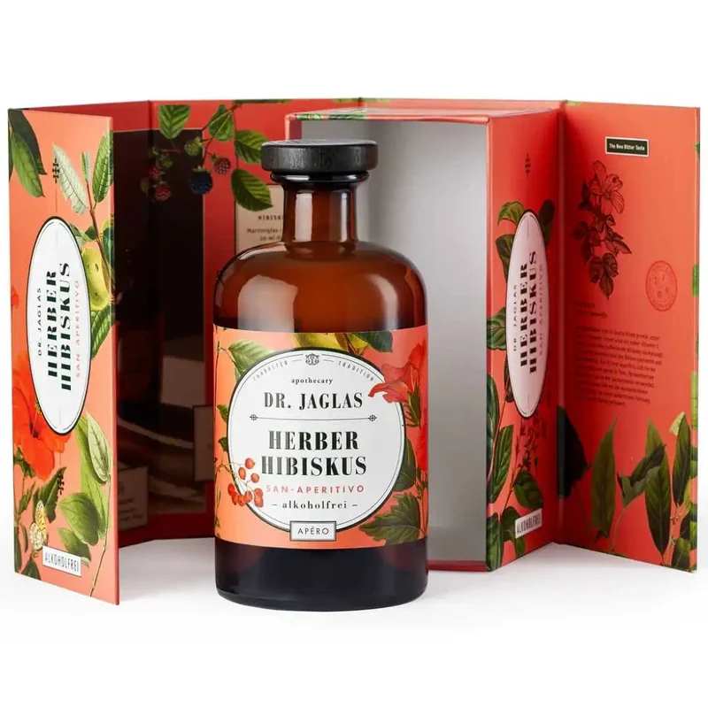Dr. Jaglas - Herber Hibiskus - alkoholfreier Aperitif - im Geschenkkarton