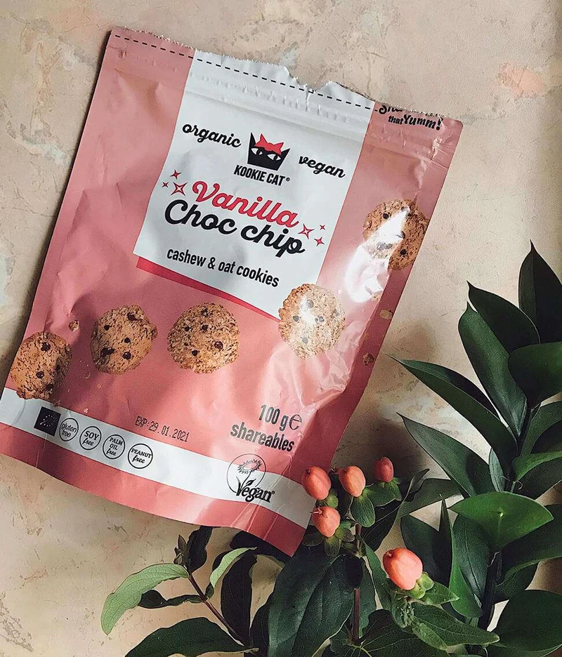 Bio Mini cookies Shareables Vanilla Choc Chip, Kookie cat