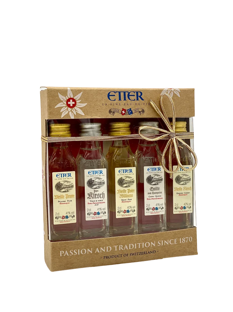 Distillerie Etter - 5er Mini Set "Edelbrände" mixed 10cl, 41% Vol.