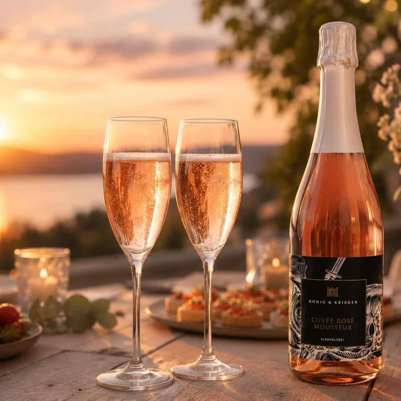 König & Krieger - Cuvée Rosé Mousseux - alkoholfreie Alternative zu Sekt