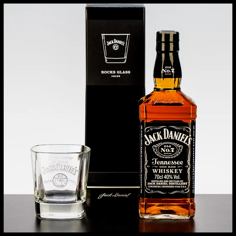 Jack Daniel's Old No. 7 Tennessee Whiskey Geschenkbox mit Glas 0,7L - 40% Vol.