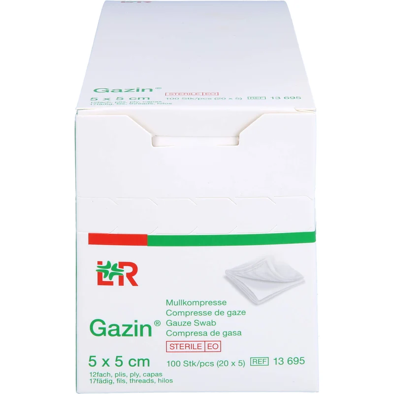 Gazin Kompresse 5x5cm 8fach steril, 20X5 St KOM