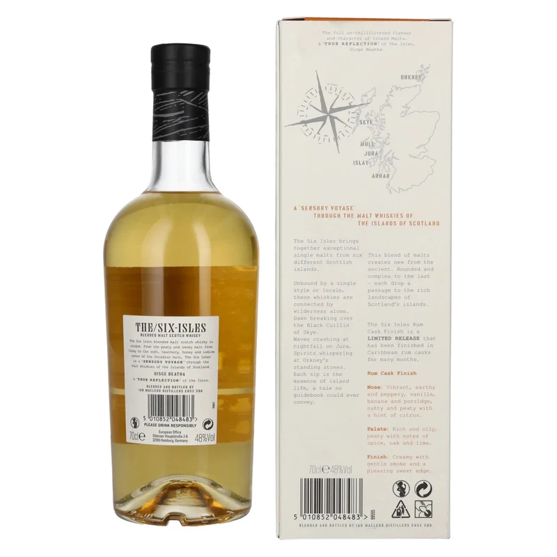 The Six Isles Blended Malt Scotch Whisky RUM CASK FINISH Limited Release 48% Vol. 0,7l in Geschenkbox
