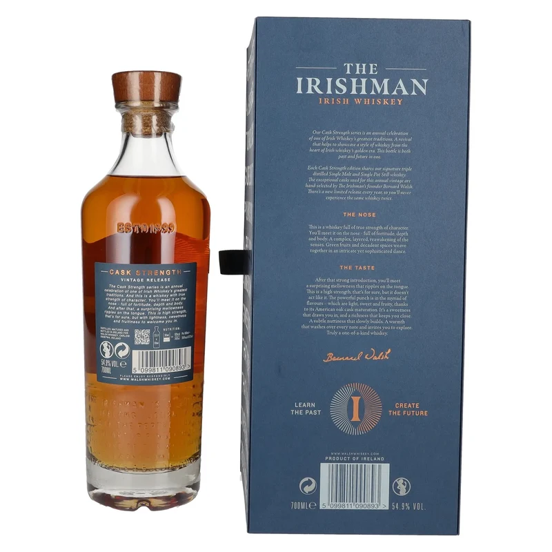 The Irishman Irish Whiskey Cask Strength Limited Edition Release 2022 54,9% Vol. 0,7l in Geschenkbox