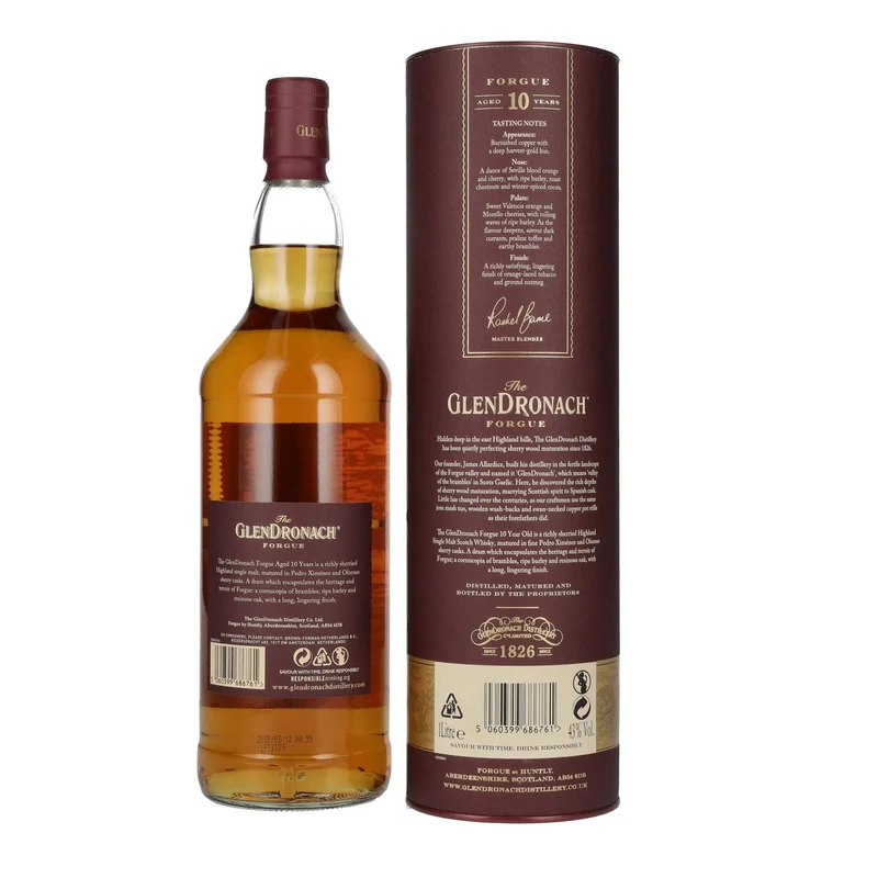 The GlenDronach 10 Years Old FORGUE Highland Single Malt 43% Vol. 1l in Geschenkbox