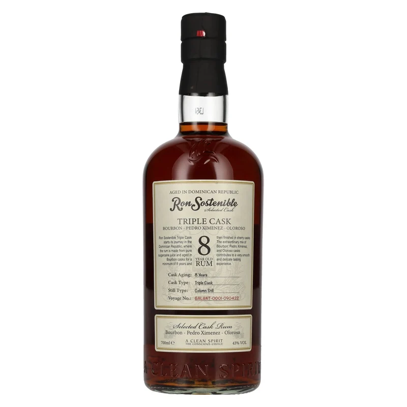 Ron Sostenible 8 Years Old Triple Cask Rum 43% Vol. 0,7l