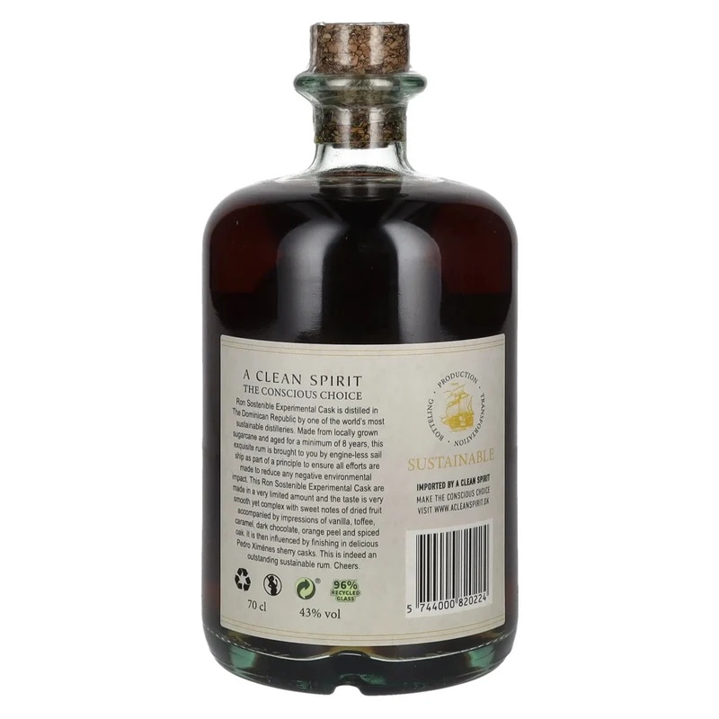 Ron Sostenible 8 Years Old Experimental Pedro Ximenez Cask 43% Vol. 0,7l
