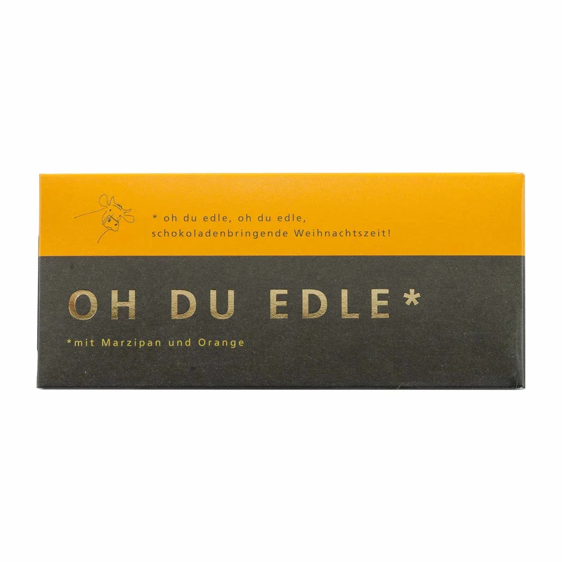 Weihnachtsschokolade Orangen Marzipan