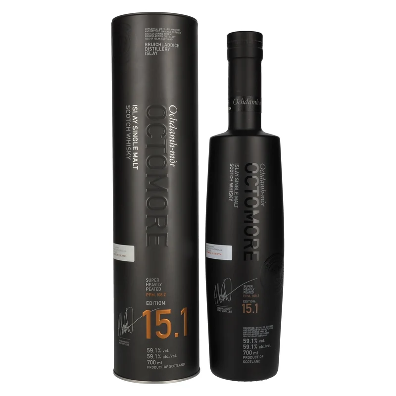 Octomore EDITION: 15.1 Super Heavily Peated Islay Single Malt Limited Release 2024 59,1% Vol. 0,7l in Tinbox