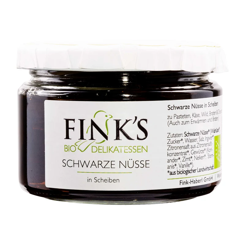 Schwarze Nüsse in Scheiben