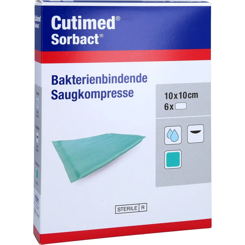 Cutimed Sorbact Saugkompressen 10x10cm, 6 St KOM