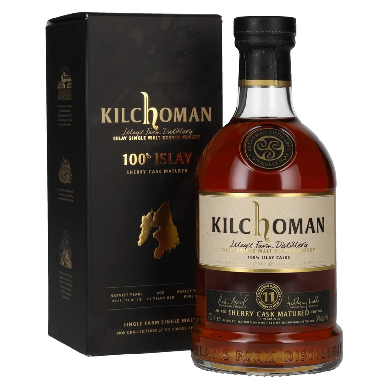 Kilchoman 100% Islay 11 Years Old Sherry Cask Islay Single Malt Scotch Whisky 50% Vol. 0,7l in Geschenkbox