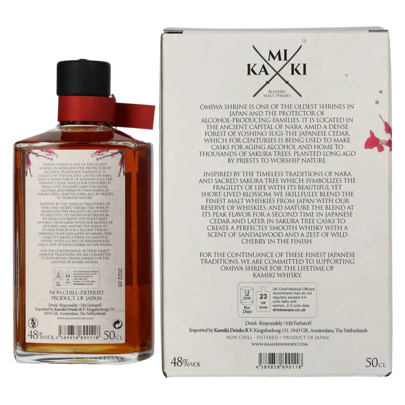 KAMIKI Blended Malt Whisky SAKURA & CEDAR Cask Finish 48% Vol. 0,5l in Geschenkbox