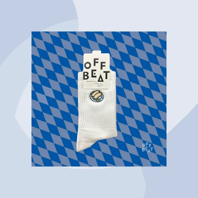 Sportsocken mit Stickerei: Weißwurst