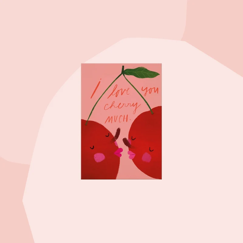 Postkarte: I love you cherry much