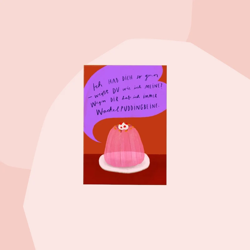 Postkarte: Wackelpuddingbeine