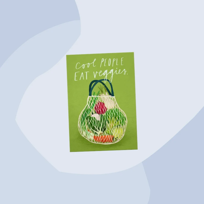 Postkarte: Cool People eat Veggies