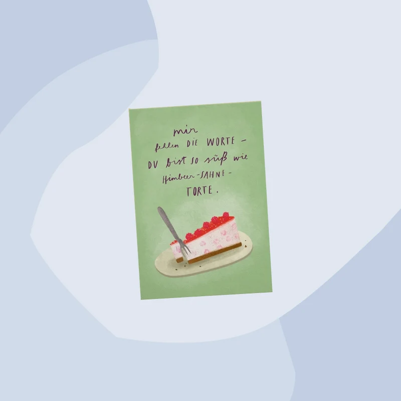 Postkarte: So süß wie Himbeer-Sahnetorte