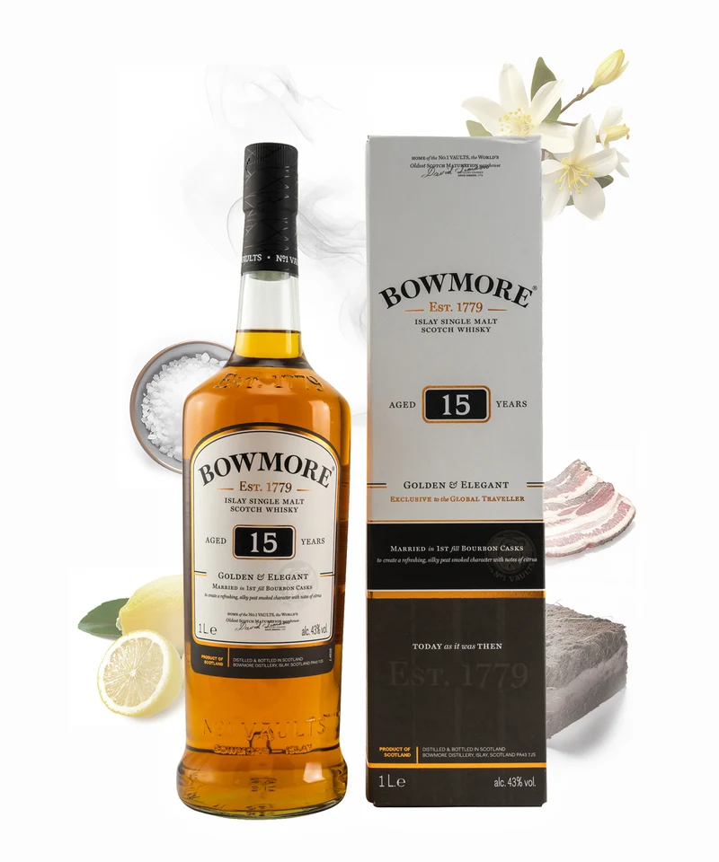 Bowmore 15 YO 1ST fill Bourbon Casks