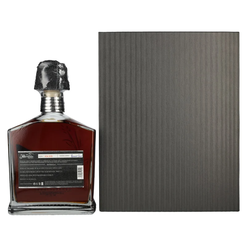 Flor de Caña 30 Years Old V Generaciones Single Barrel 1988 45% Vol. 0,7l in Geschenkbox mit 2 Stielgläsern