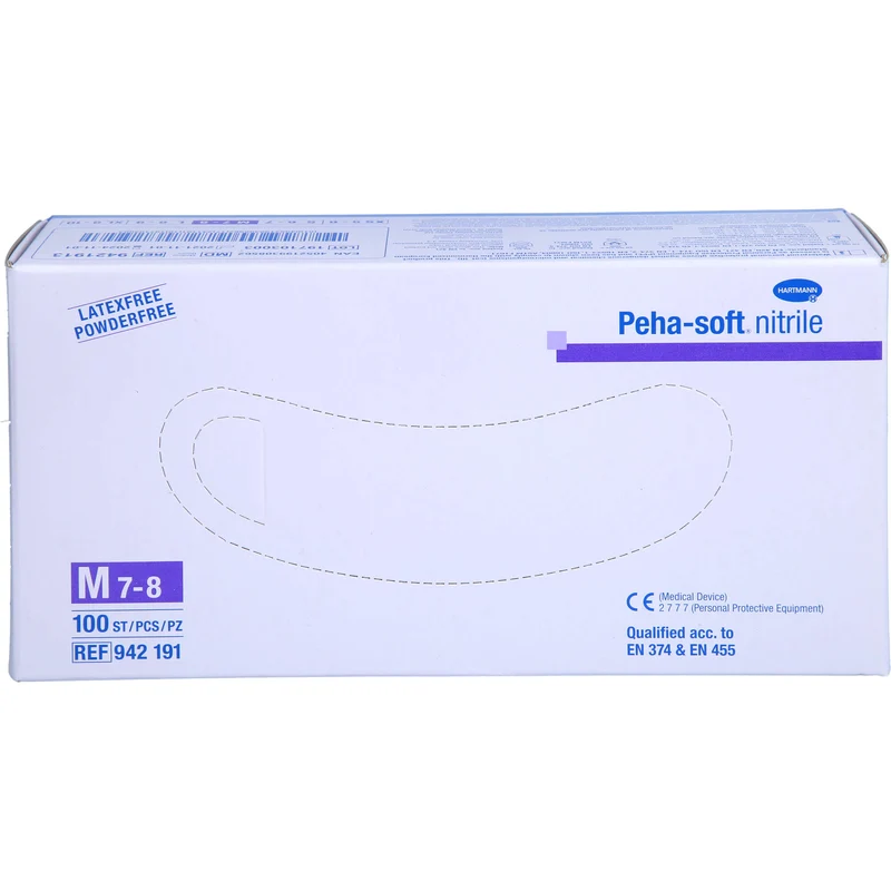 Peha-soft nitrile Untersuch.handsch. M unst.pudfr., 100 St HAS