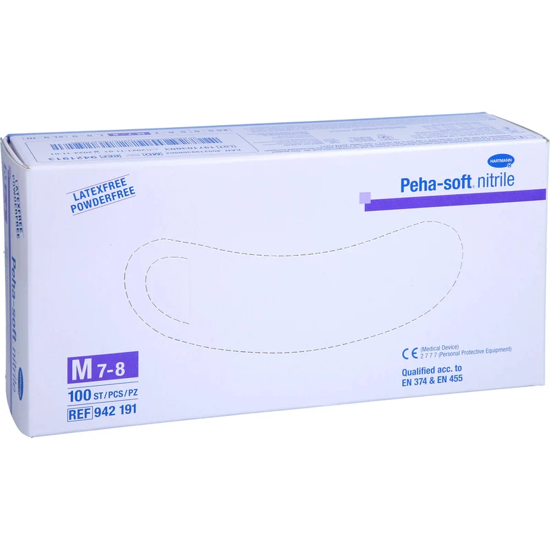 Peha-soft nitrile Untersuch.handsch. M unst.pudfr., 100 St HAS