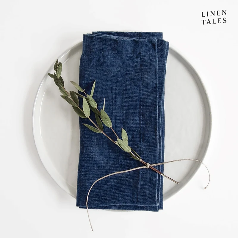 Leinen Servietten – Navy – 2er Set