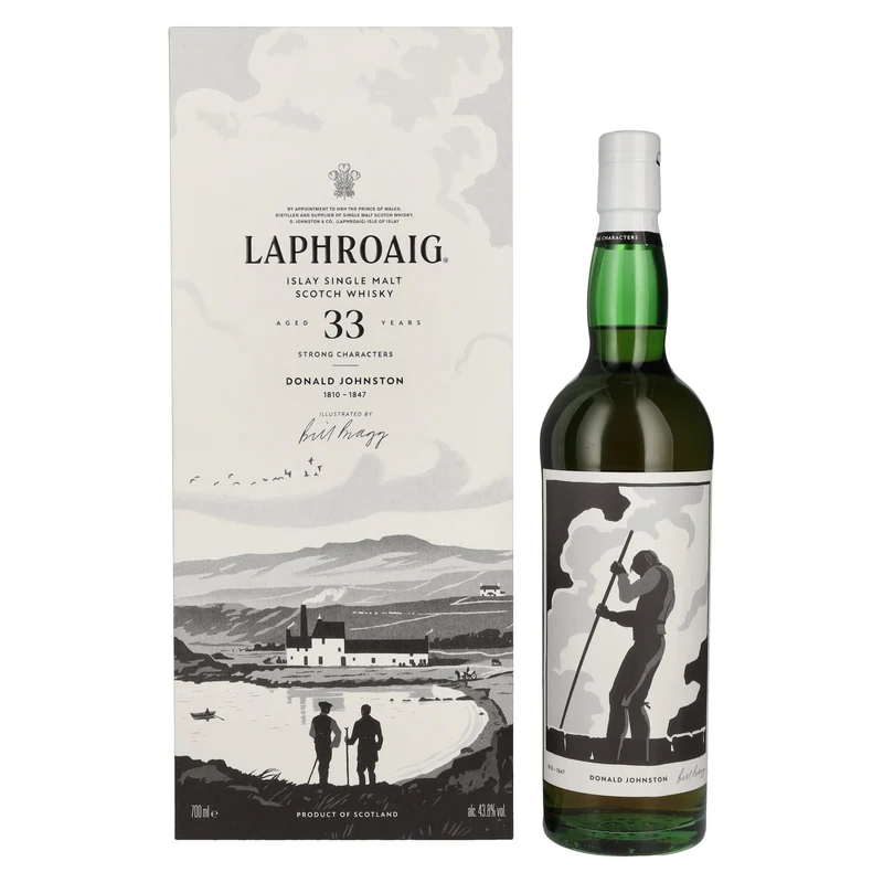 Laphroaig 33 Years Old Strong Characters DONALD JOHNSTON Islay Single Malt 43,8% Vol. 0,7l in Geschenkbox