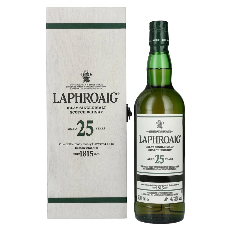 Laphroaig 25 Years Old Islay Single Malt Scotch Whisky 2023 47,3% Vol. 0,7l in Holzkiste