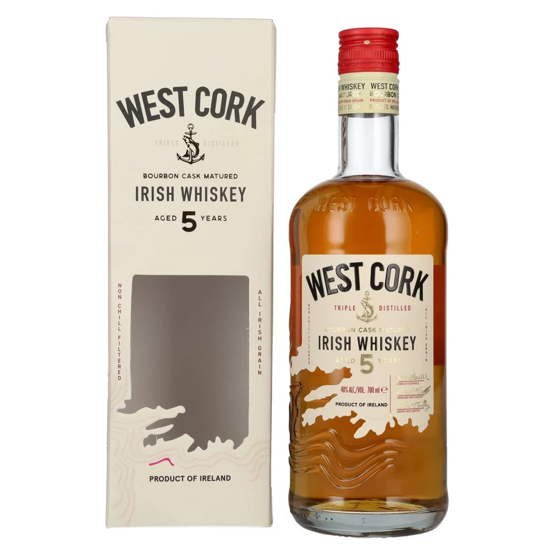 West Cork 5 Years Old Bourbon Cask Irish Whiskey 40% Vol. 0,7l in Geschenkbox