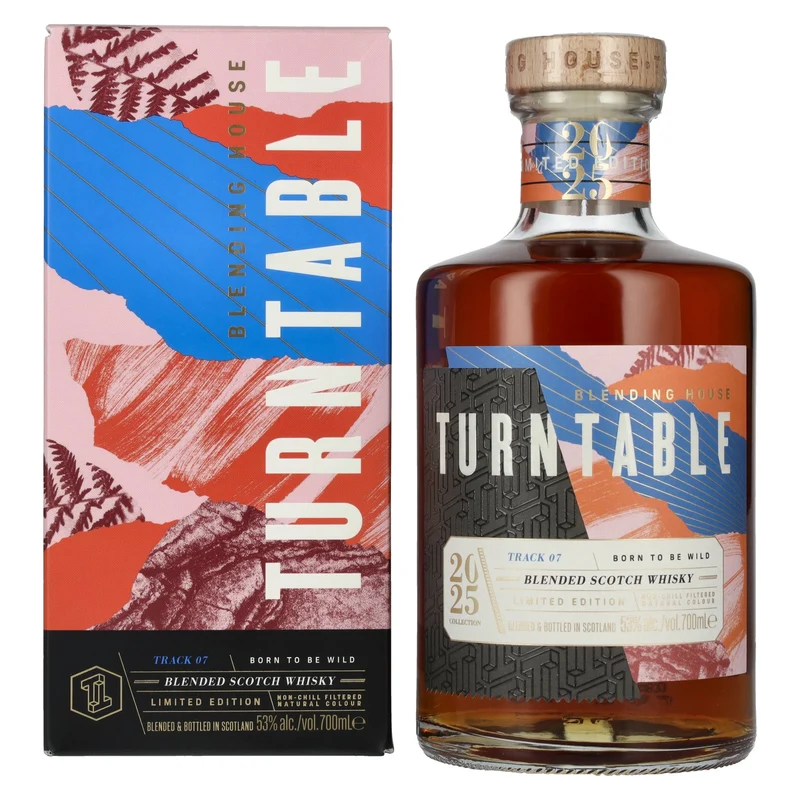 Turntable BORN TO BE WILD Blended Scotch Whisky Limited Edition Track 07 2025 53% Vol. 0,7l in Geschenkbox