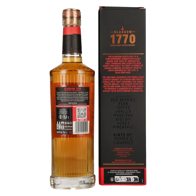 Glasgow 1770 THE ORIGINAL Single Malt Fresh & Fruity 46% Vol. 0,7l in Geschenkbox