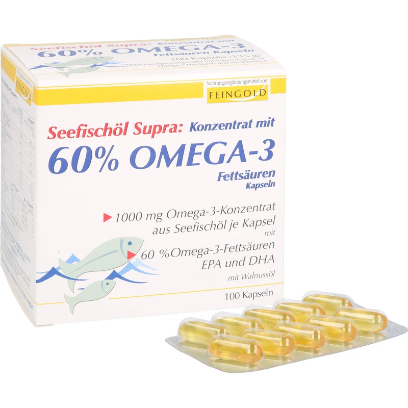 Seefischöl Supra mit 60% Omega-3-Fettsäuren Weichk, 100 St KAP