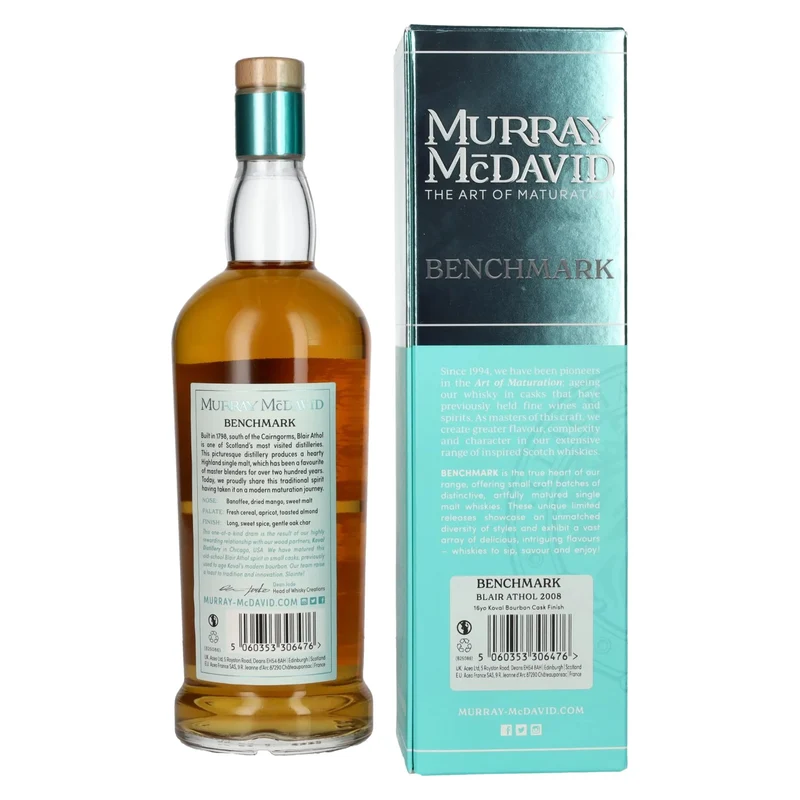 Murray McDavid BENCHMARK 16 Years Old BLAIR ATHOL Koval Bourbon Cask Finish 2008 54,2% Vol. 0,7l in Geschenkbox
