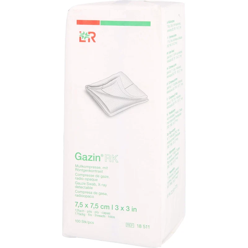 Gazin Kompressen unsteril mit RK 7,5x7,5cm, 100 St KOM