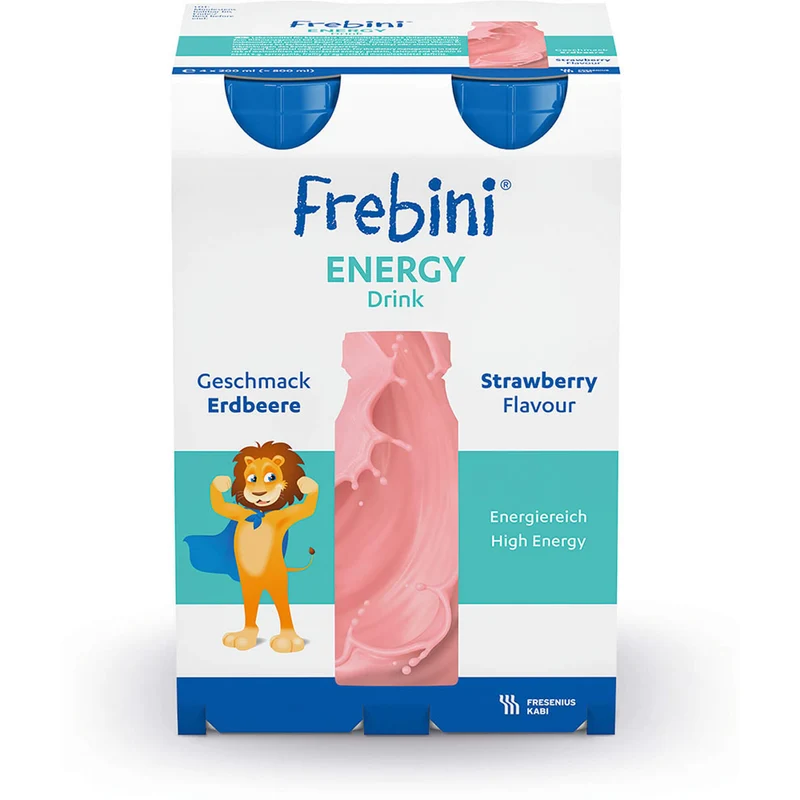 Frebini energy DRINK Erdbeere Trinkflasche, 4X200 ml FLU