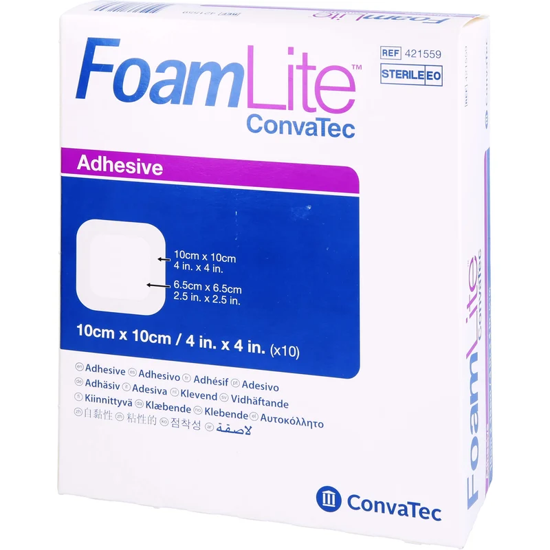 Foam Lite ConvaTec adhäsiv 10x10cm, 10 St VER