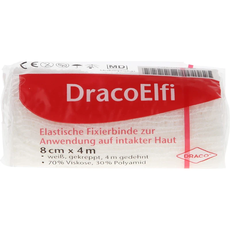 DracoELFI Elast.Fixierbinde gekreppt 4mx8cm cello, 1 St BIN